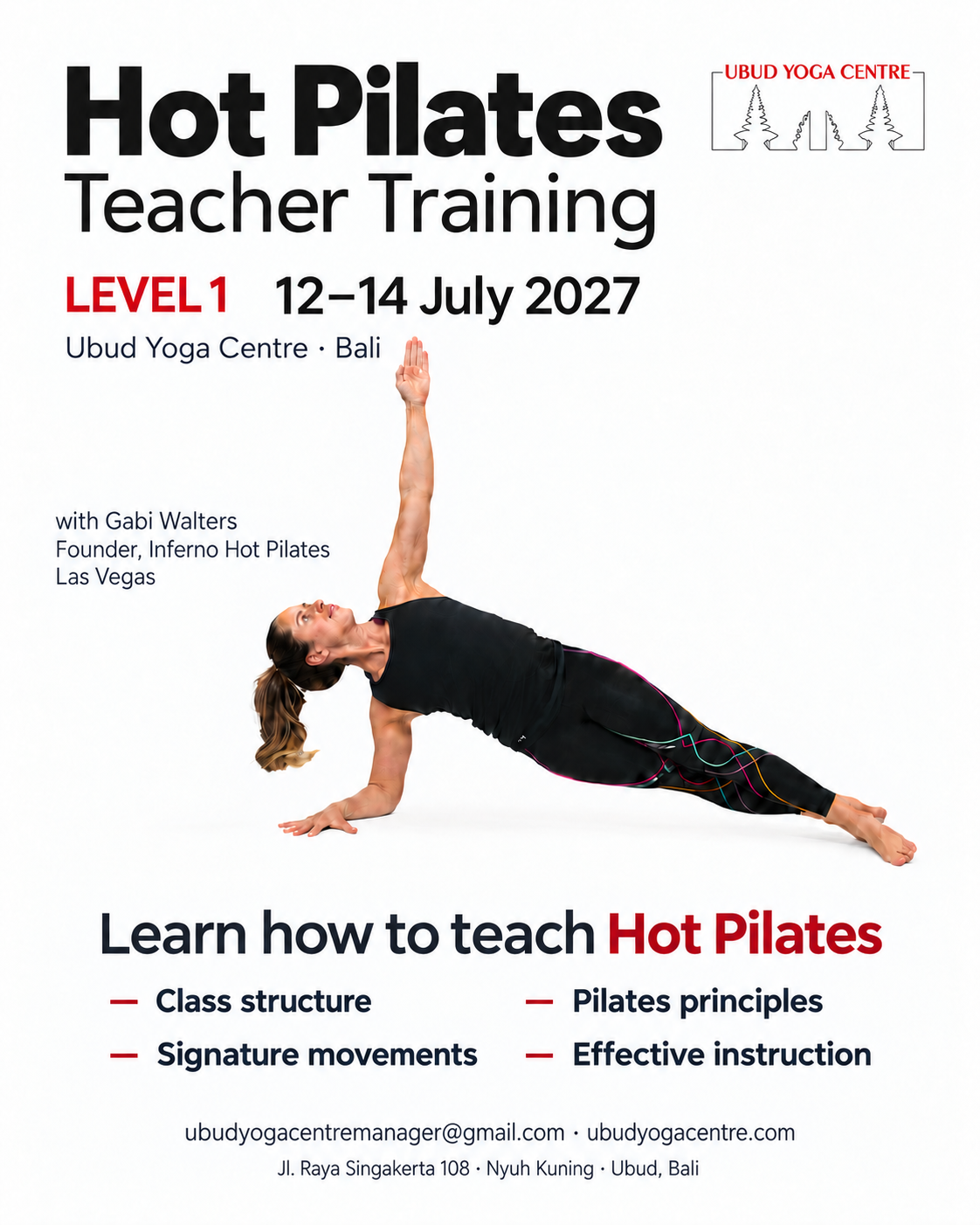 Hot Pilates Teacher Training with Gabi Walters, Level 1, Ubud, July 12–14, 2027