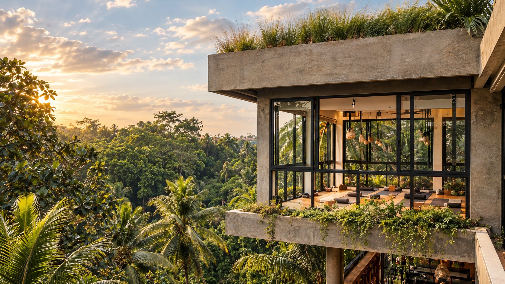 Hot yoga class at Ubud Yoga Centre in Ubud, Bali